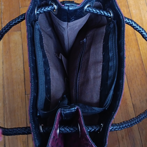 Tory Burch Burgandy/Plum Tote Bag Pristine Condition - Picture 5 of 11